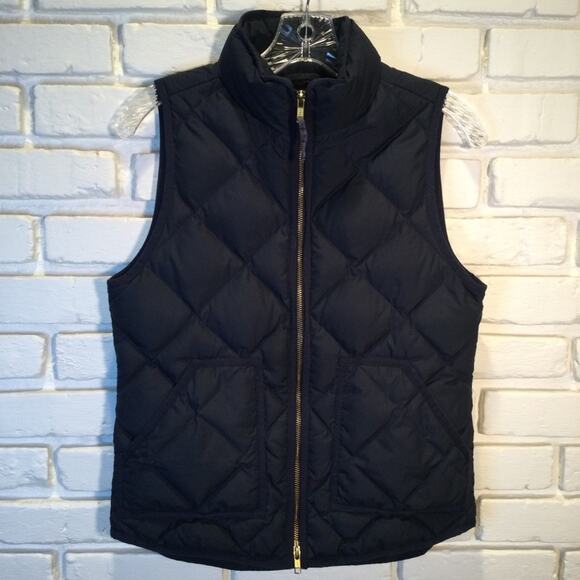 J. Crew Navy Blue Quilted Down Vest XS - Picture 1 of 5